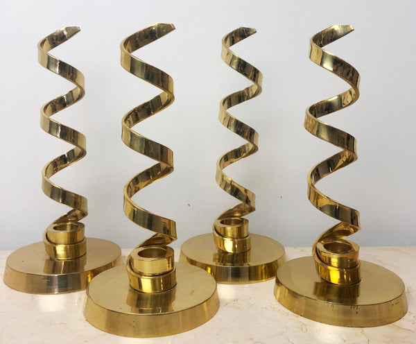 Vintage Brass Spiral Skeleton Candle Holder | eXibit collection