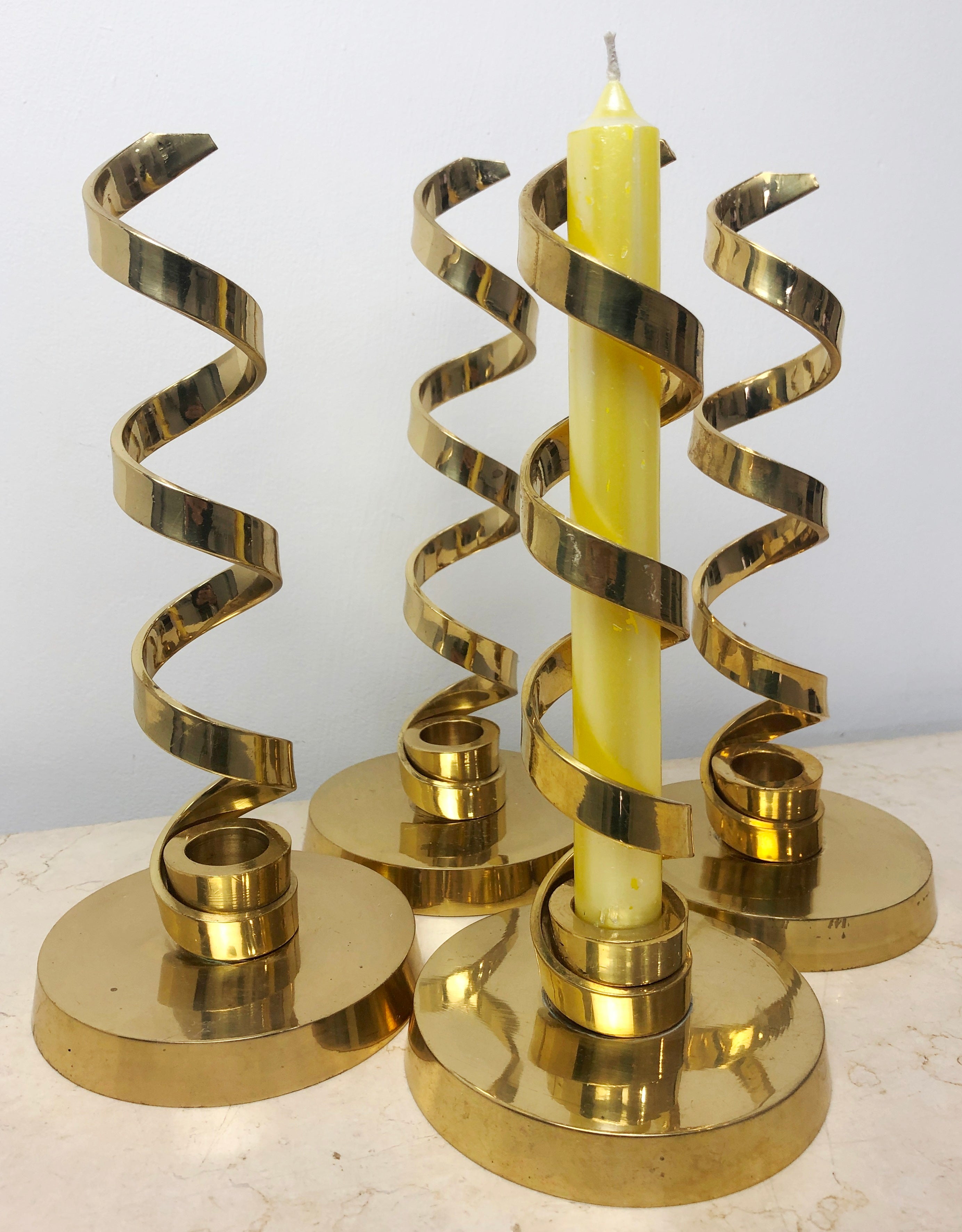 Vintage Brass Spiral Skeleton Candle Holder | eXibit collection