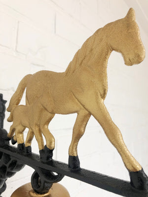 Vintage Cast Iron Wall Mount Horse Bell | eXibit collection