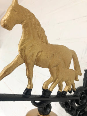 Vintage Cast Iron Wall Mount Horse Bell | eXibit collection