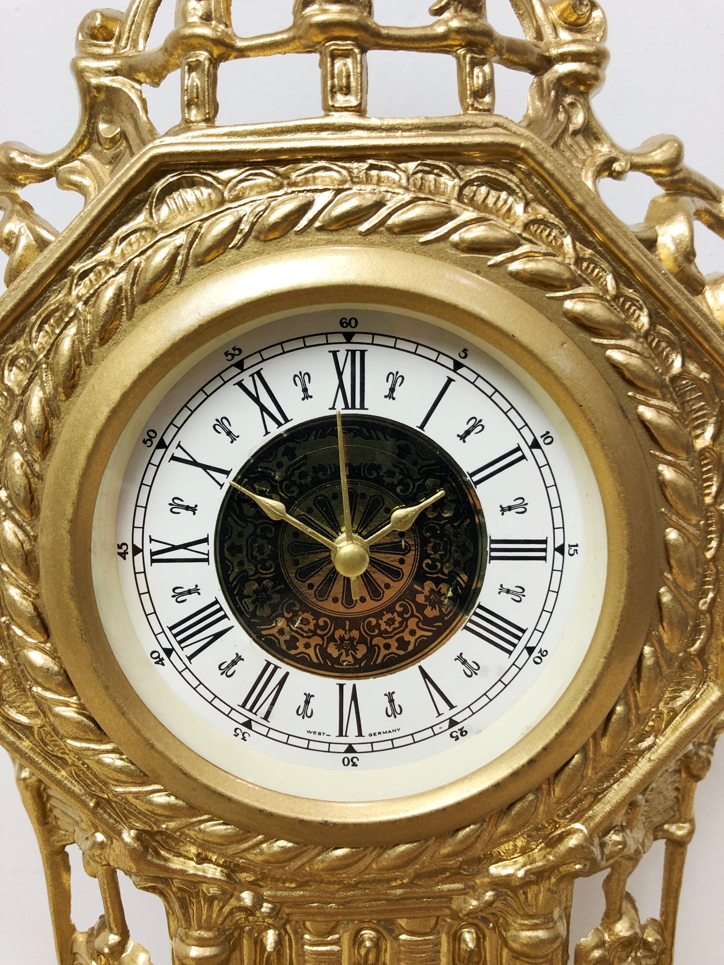 Vintage Original Brass GERMAN Mantel Clock | eXibit collection