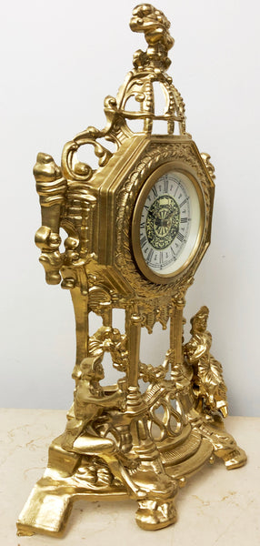 Vintage Original Brass GERMAN Mantel Clock | eXibit collection