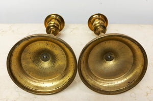 Vintage SOLID Brass Pair Candle Holders | eXibit collection