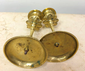 Vintage Pair SOLID Brass Ornate Candle Holders | eXibit collection