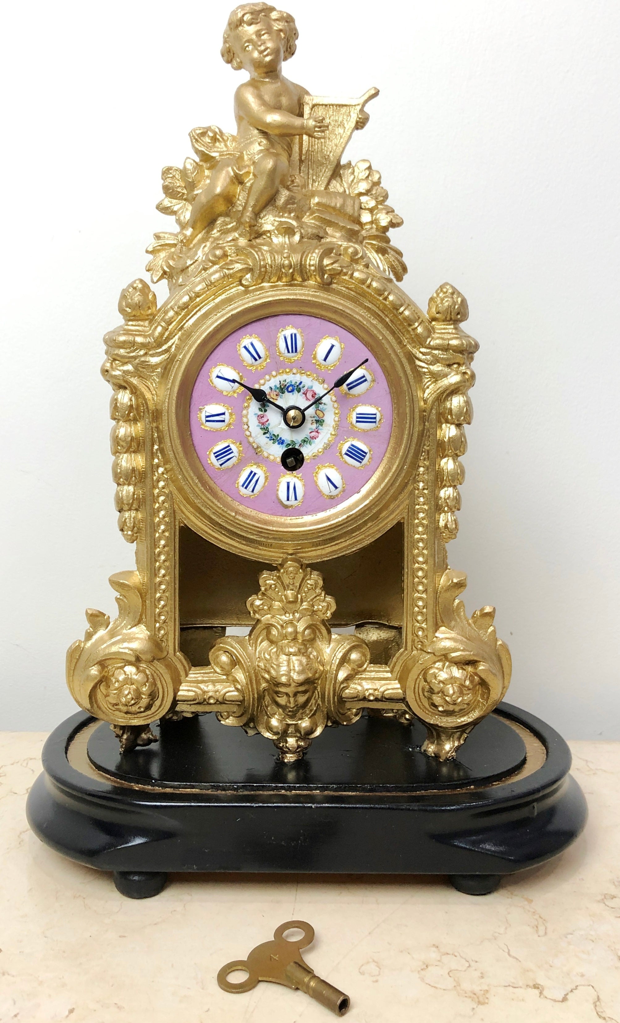 Antique Figural Spelter Brevete Mantel Clock | eXibit collection