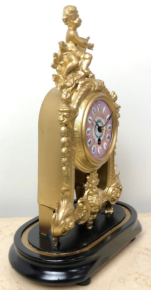 Antique Figural Spelter Brevete Mantel Clock | eXibit collection