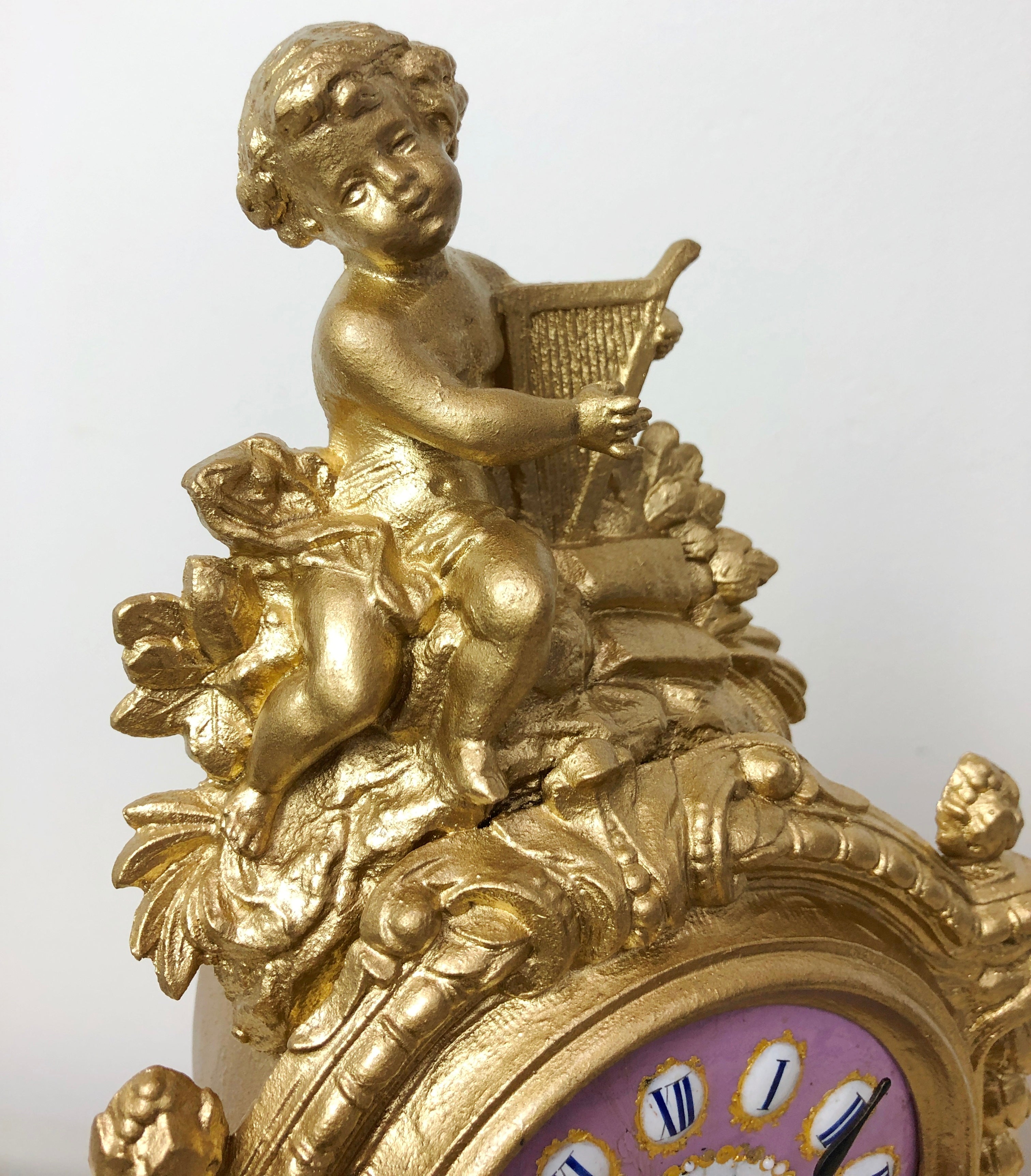 Antique Figural Spelter Brevete Mantel Clock | eXibit collection