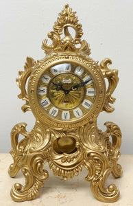 Vintage SCHMID SCHLENKER Jr Ornate Brass 8 Day Mantel Clock | eXibit collection