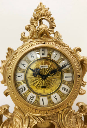 Vintage SCHMID SCHLENKER Jr Ornate Brass 8 Day Mantel Clock | eXibit collection