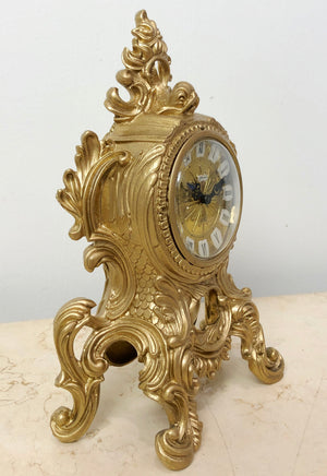 Vintage SCHMID SCHLENKER Jr Ornate Brass 8 Day Mantel Clock | eXibit collection