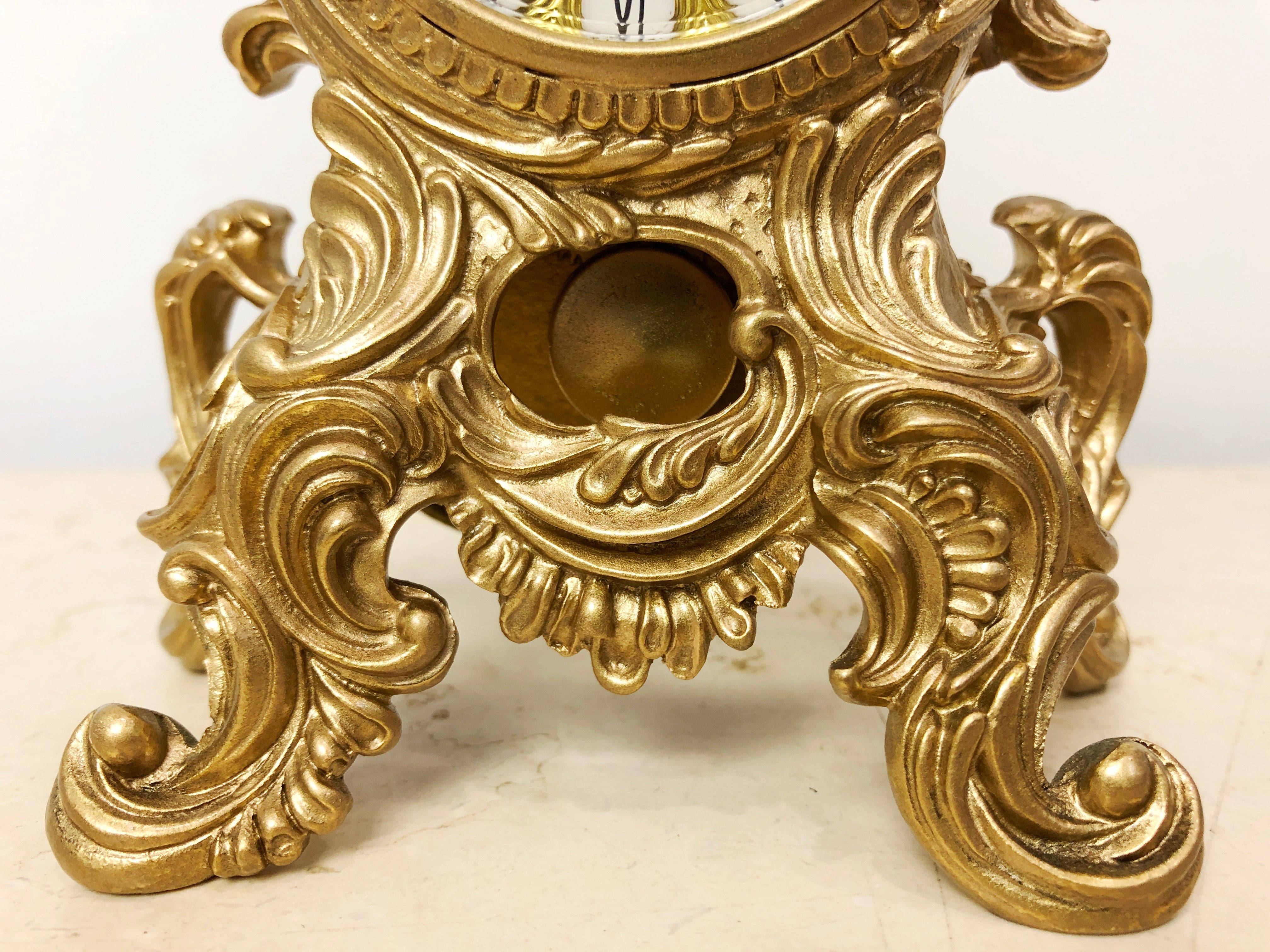 Vintage SCHMID SCHLENKER Jr Ornate Brass 8 Day Mantel Clock | eXibit collection