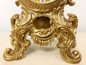 Vintage SCHMID SCHLENKER Jr Ornate Brass 8 Day Mantel Clock | eXibit collection