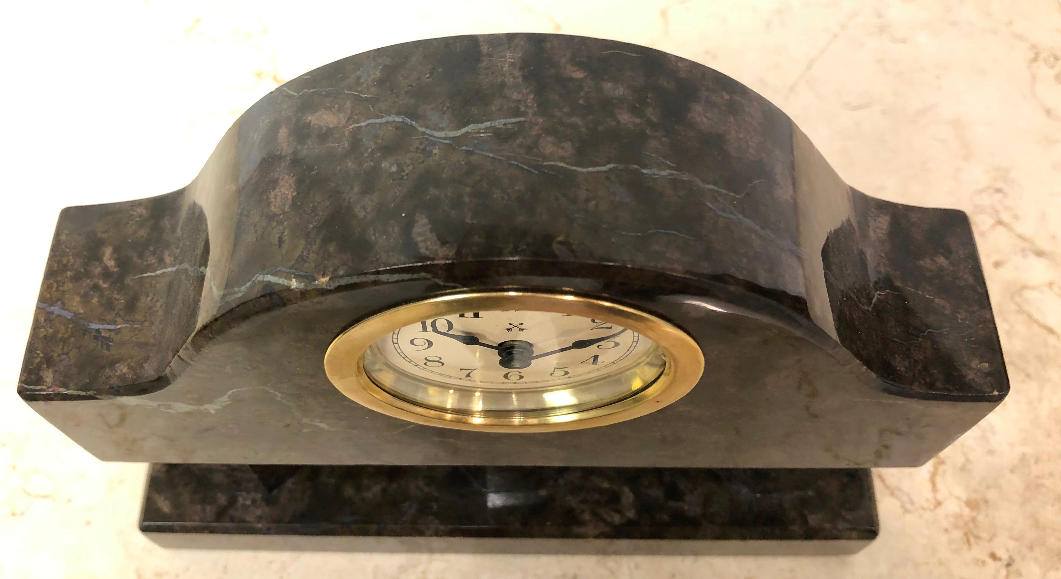 Vintage HAC Art Deco Marble Desk/Mantel Clock | eXibit collection