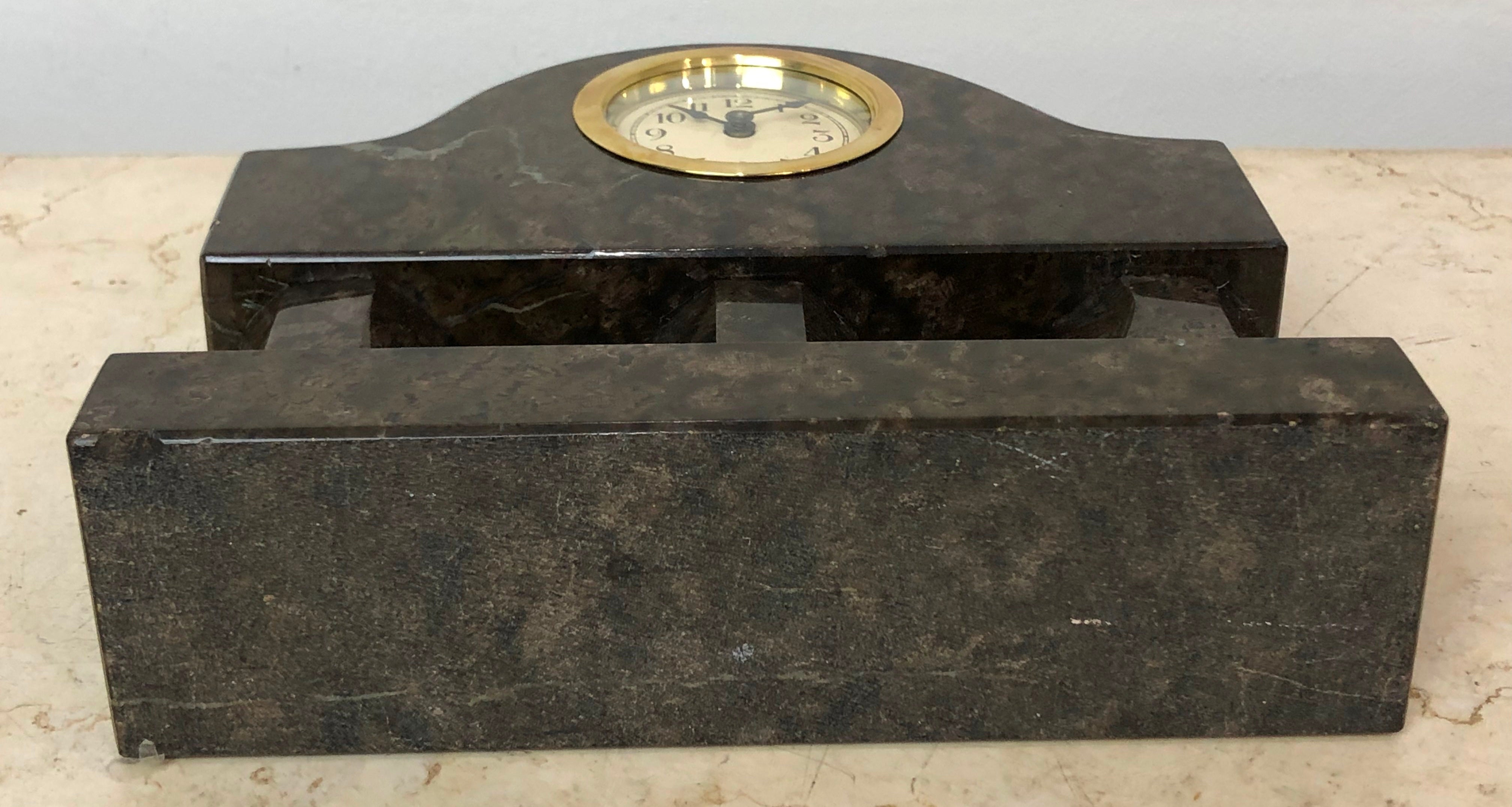 Vintage HAC Art Deco Marble Desk/Mantel Clock | eXibit collection