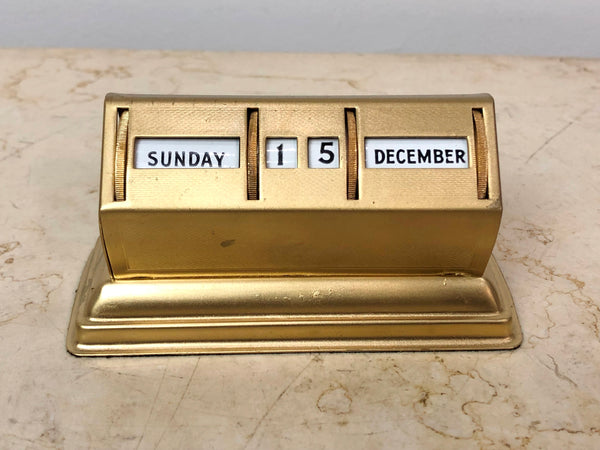 Vintage BRASS Perpetual Desk Calendar | eXibit collection