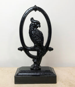 Antique Bradley & Hubbard Black Cast Iron Parrot Doorstop | eXibit collection