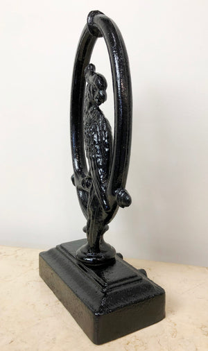 Antique Bradley & Hubbard Black Cast Iron Parrot Doorstop | eXibit collection