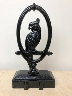 Antique Bradley & Hubbard Black Cast Iron Parrot Doorstop | eXibit collection