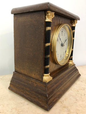 Antique Sessions Hammer on Bell & Coil Chime Mantel Clock | eXibit collection