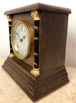 Antique Sessions Hammer on Bell & Coil Chime Mantel Clock | eXibit collection