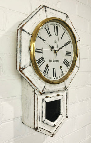 Original Antique Seth Thomas Drop Dial Battery Wall Clock | eXibit collection