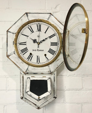 Original Antique Seth Thomas Drop Dial Battery Wall Clock | eXibit collection