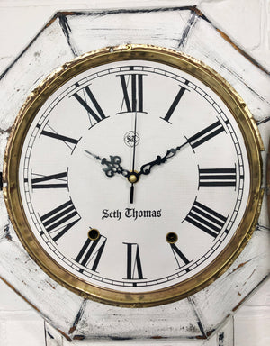 Original Antique Seth Thomas Drop Dial Battery Wall Clock | eXibit collection