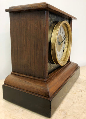 Antique WELCH Bell & Hammer on Coil Chime Mantel Clock | eXibit collection