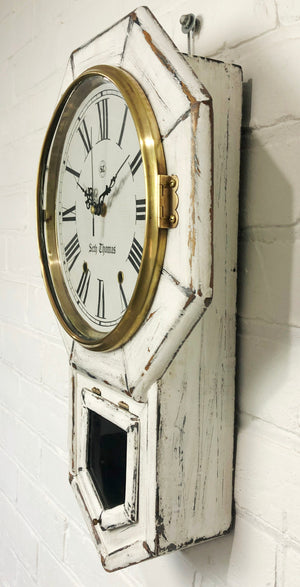 Original Antique Seth Thomas Drop Dial Battery Wall Clock | eXibit collection