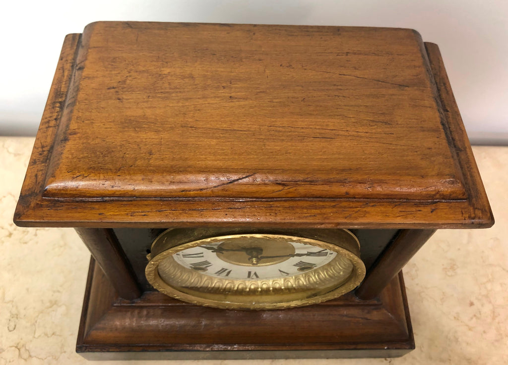 Antique WELCH Bell & Hammer on Coil Chime Mantel Clock | eXibit collection