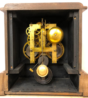 Antique WELCH Bell & Hammer on Coil Chime Mantel Clock | eXibit collection