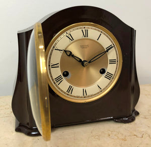 Vintage Smiths Enfield Bim Bam Chime Pendulum Mantel Clock | eXibit collection