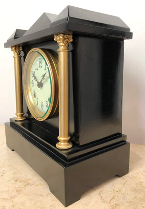 Antique Cast Iron NEW HAVEN U.S.A Mantel Clock | eXibit collection