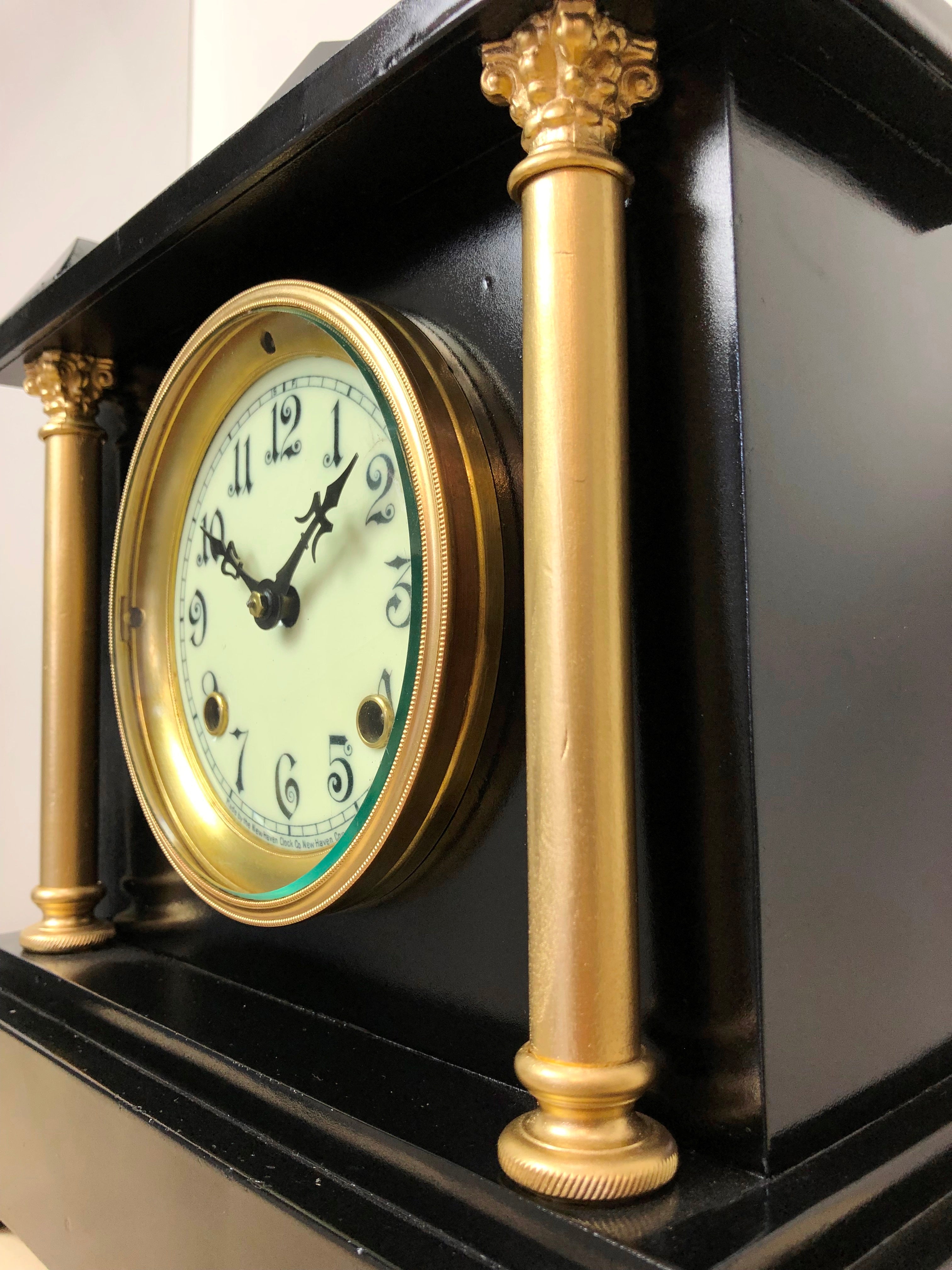 Antique Cast Iron NEW HAVEN U.S.A Mantel Clock | eXibit collection