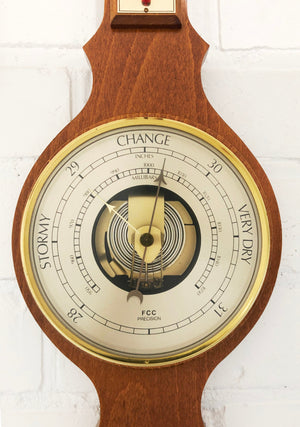 Vintage Wall Banjo Style Barometer & Thermometer | eXibit collection