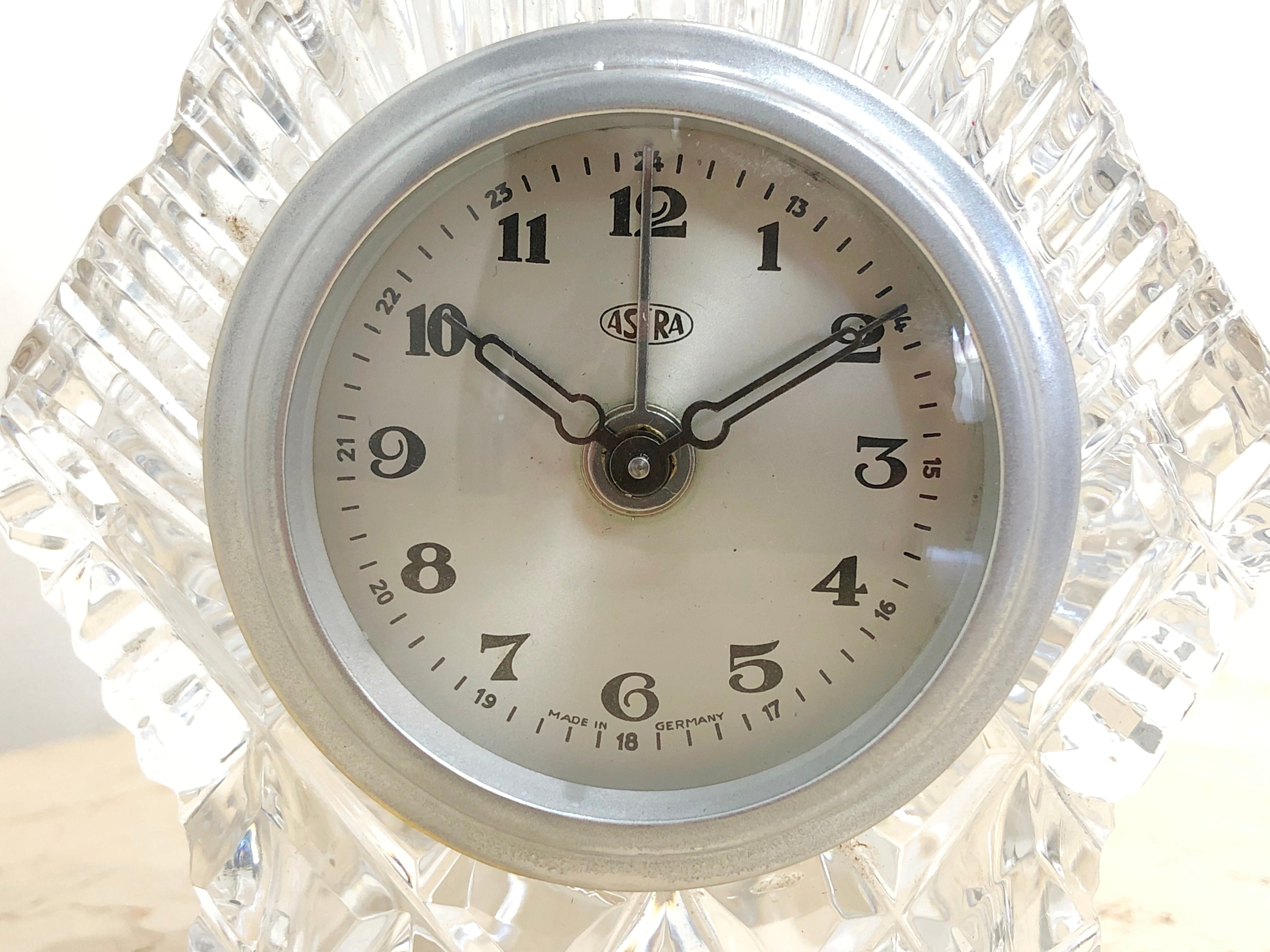 Vintage ASTRA French Crystal Desk Alarm Clock | eXibit collection