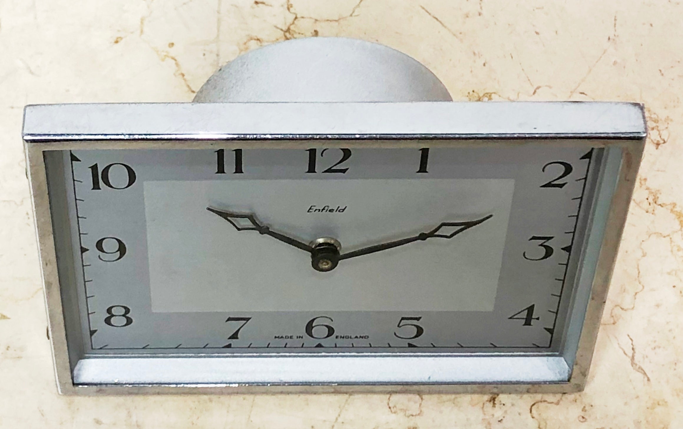 Original Enfield England Mini Silver Desk Clock | eXibit collection