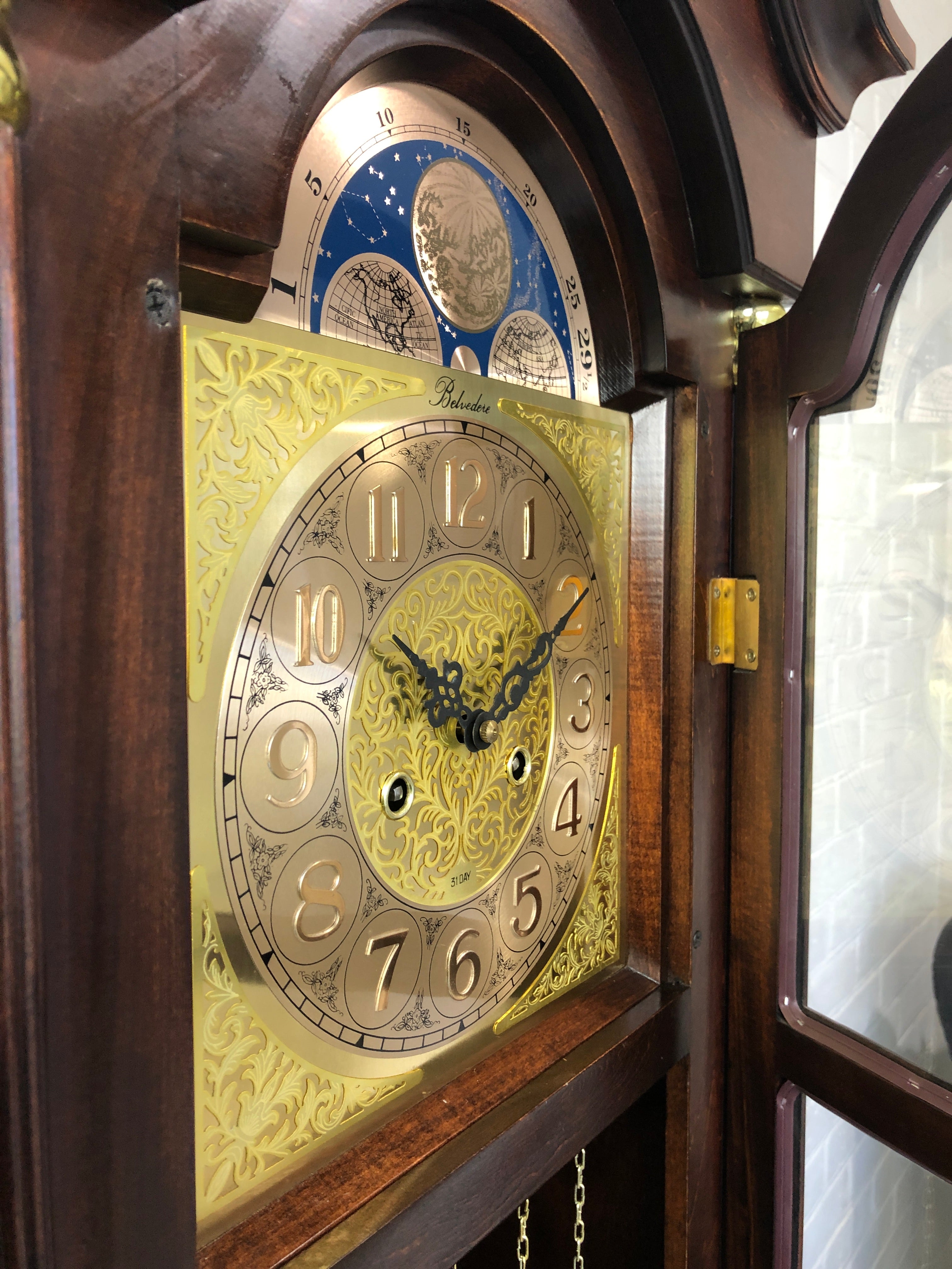 Vintage 31 Day Belvedere Chime Grandfather Clock  | Adelaide Clocks