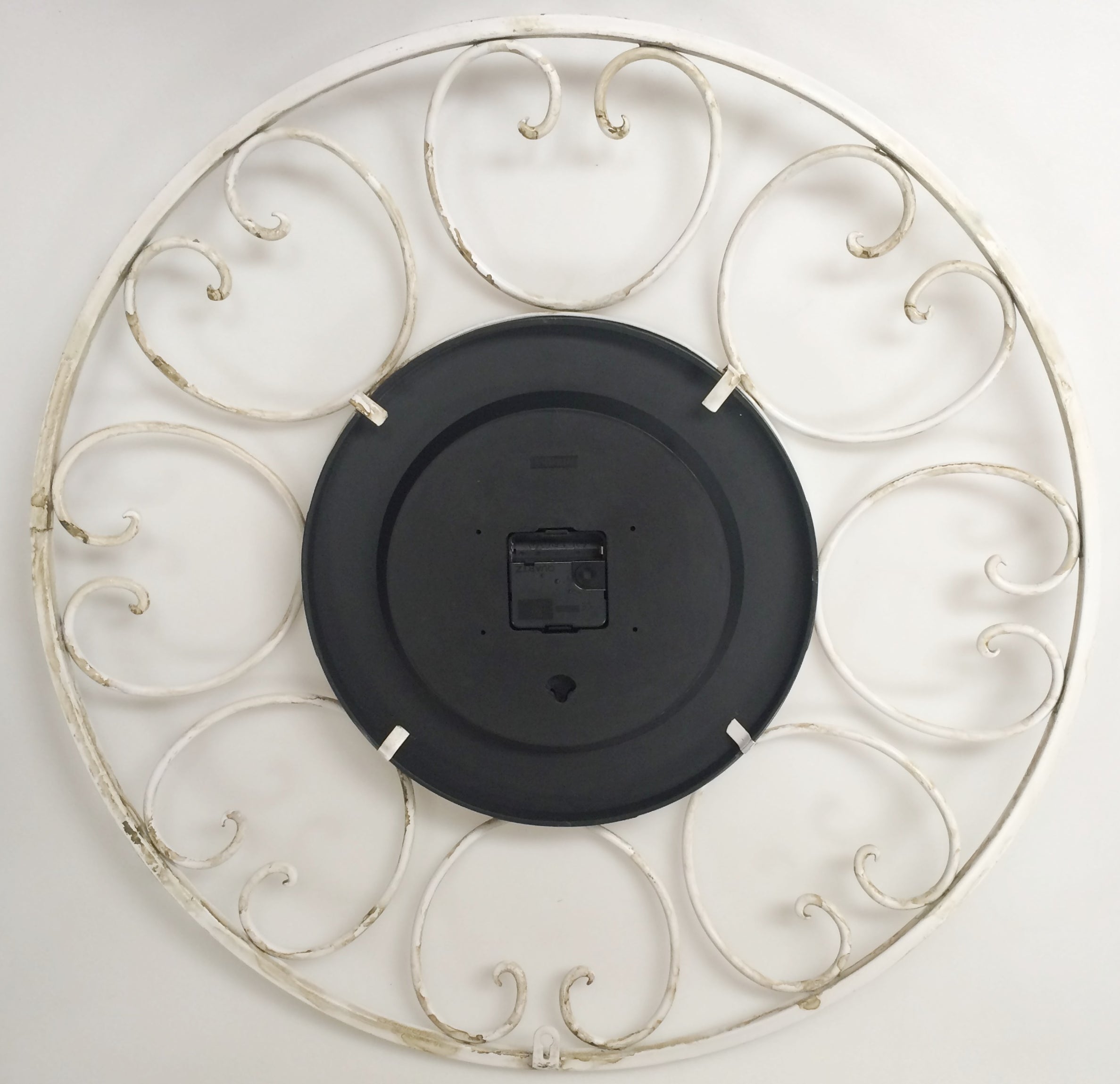 Vintage Shabby Chic White Battery Wall Clock | eXibit collection