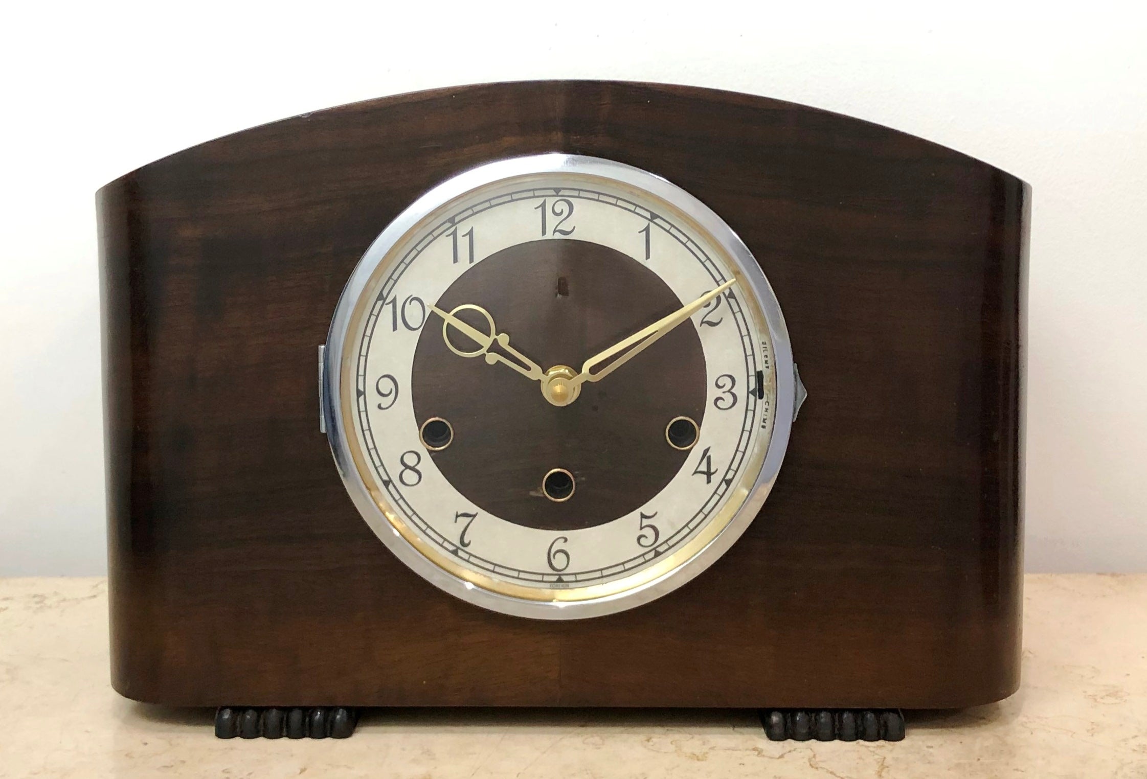 Vintage Original FOREIGN Battery Mantel Clock | exc