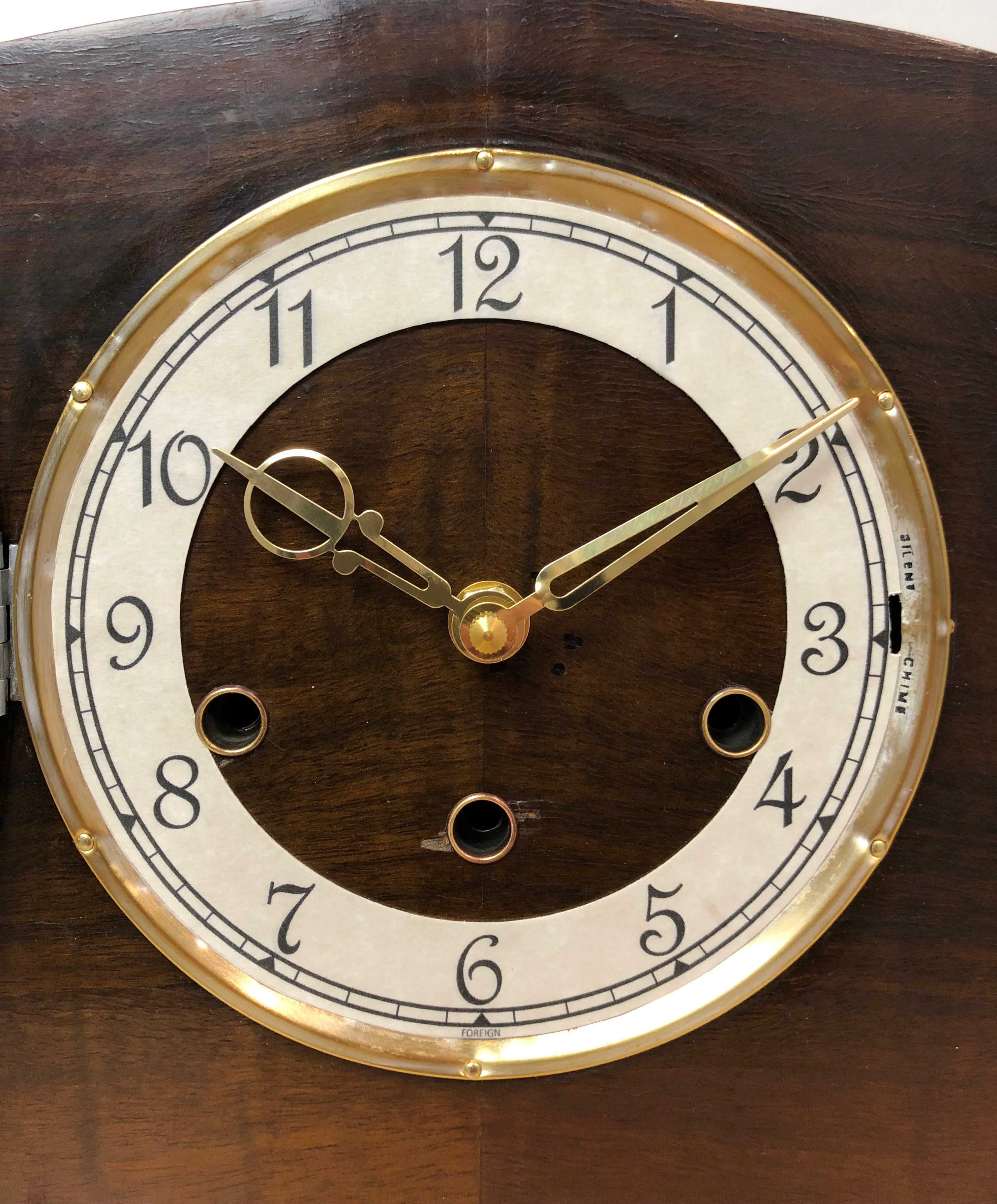 Vintage Original FOREIGN Battery Mantel Clock | exc