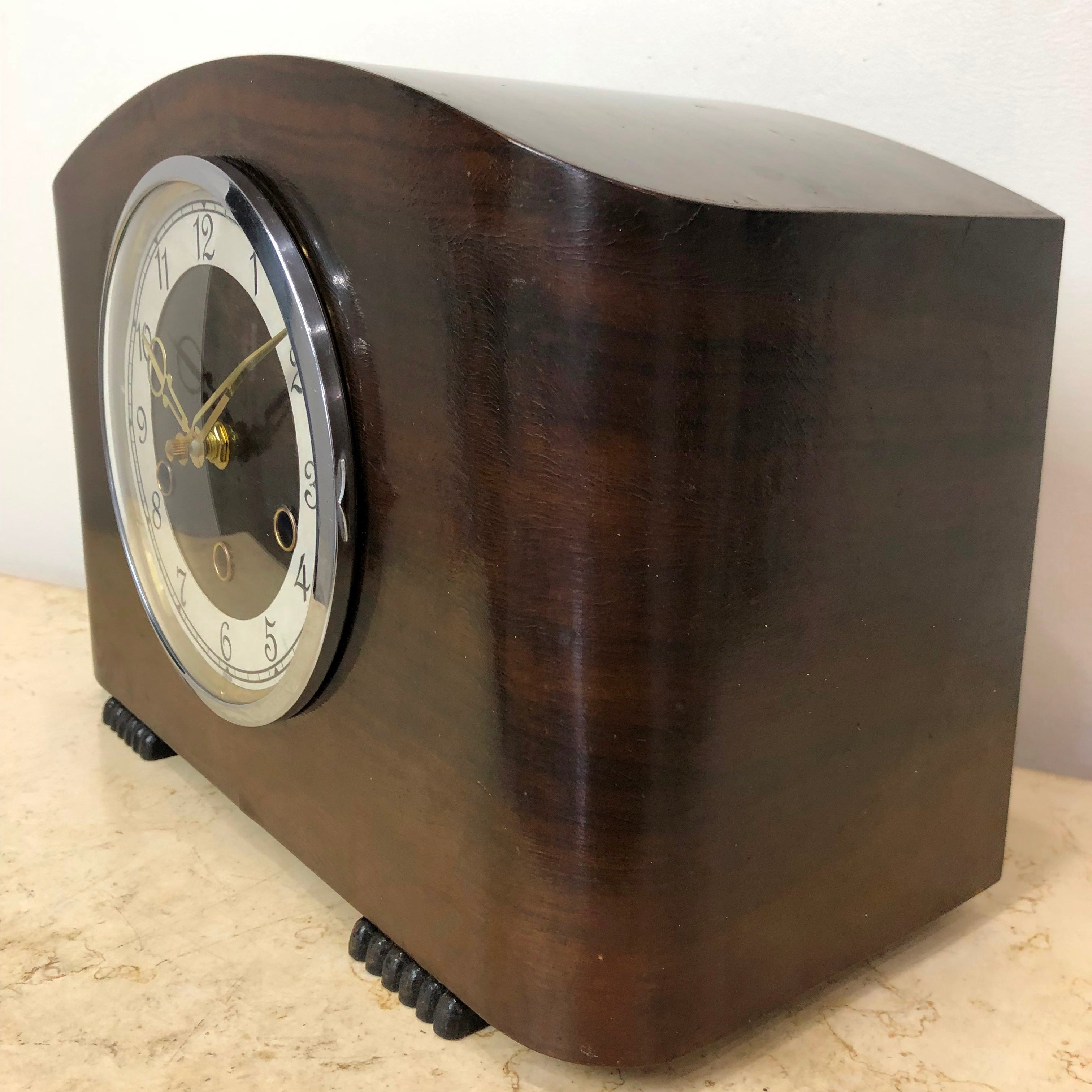 Vintage Original FOREIGN Battery Mantel Clock | exc