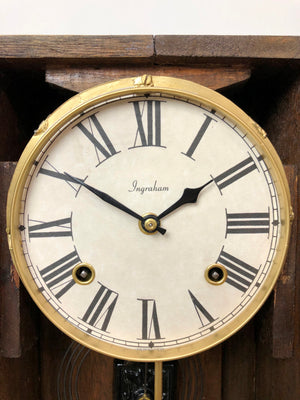 Antique Ingraham Hammer on Coil Chime Mantel Clock | eXibit collection