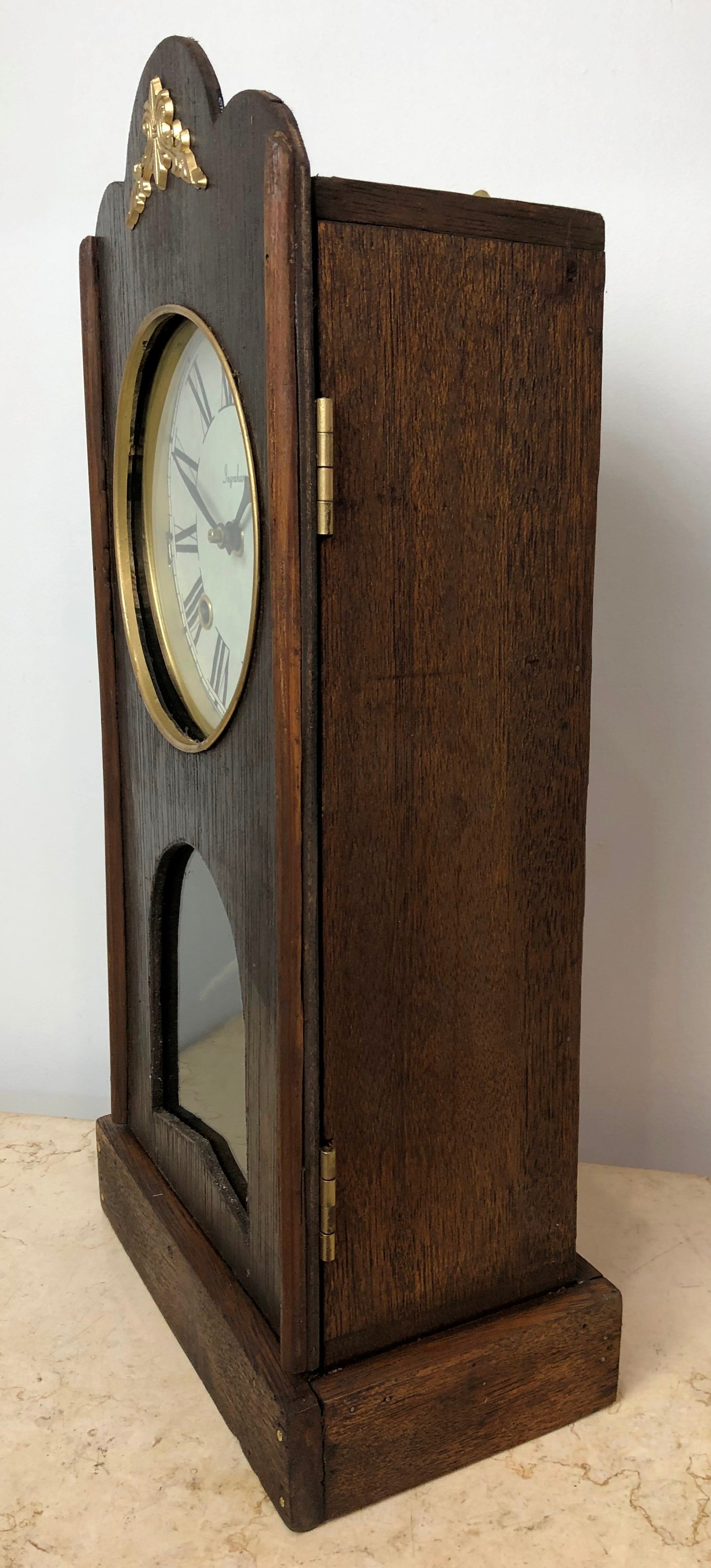 Antique Ingraham Hammer on Coil Chime Mantel Clock | eXibit collection