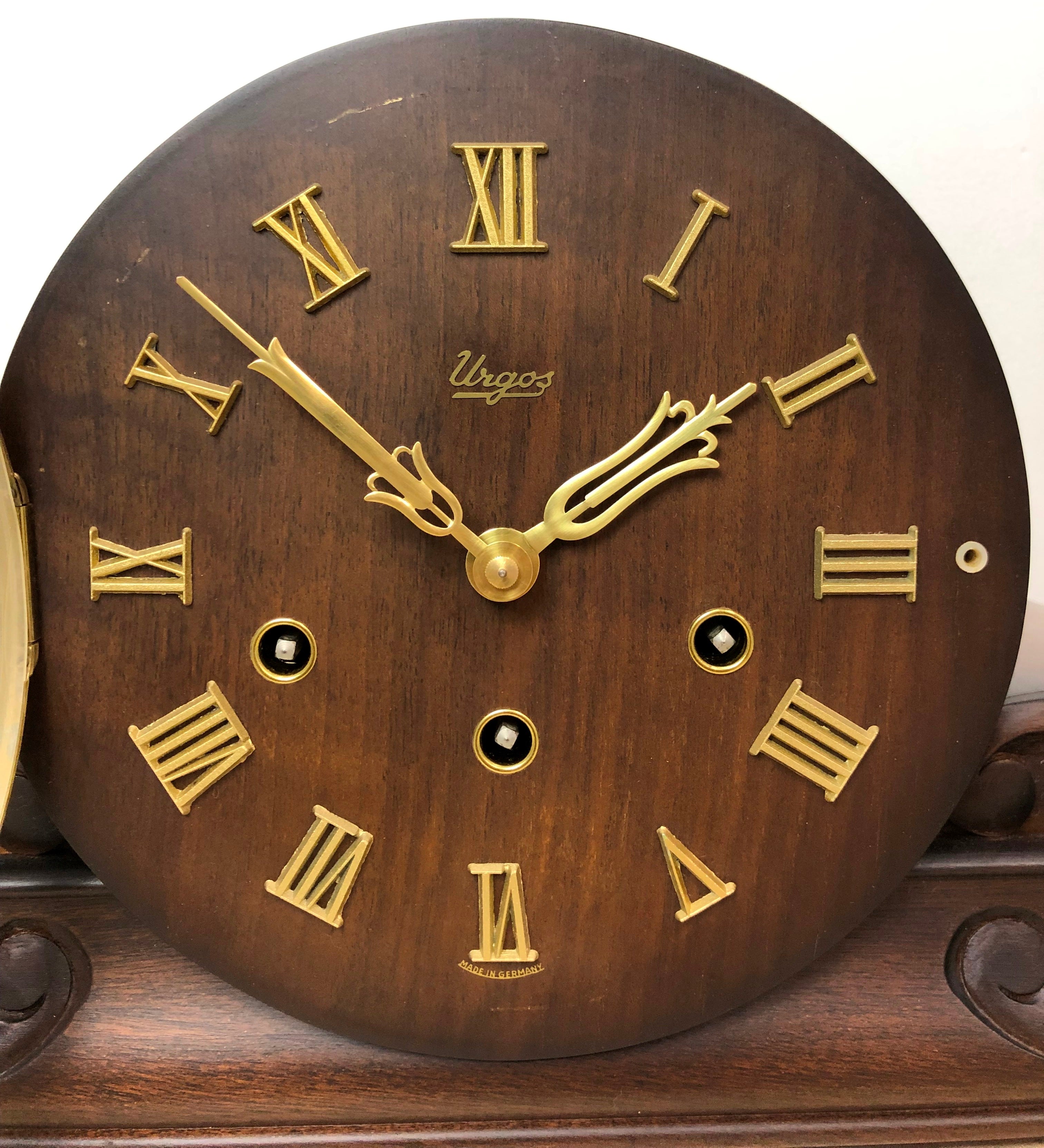 Vintage URGOS Westminster Hammer Chime Mantel Clock | eXibit collection