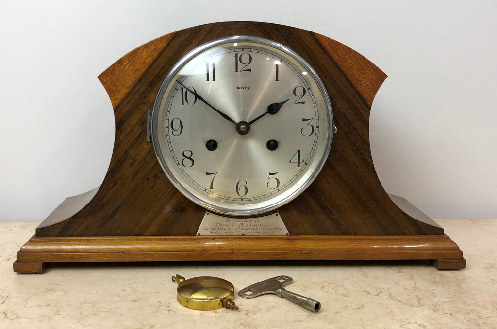 Vintage Kienzle Hammer on Coil Chime Art Deco Mantel Clock | eXibit collection