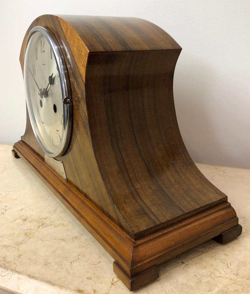 Vintage Kienzle Hammer on Coil Chime Art Deco Mantel Clock | eXibit collection