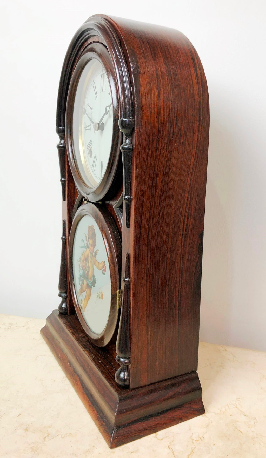 Antique Atkins Hammer on Coil Chime Cathedral Mantel Clock | eXibit collection