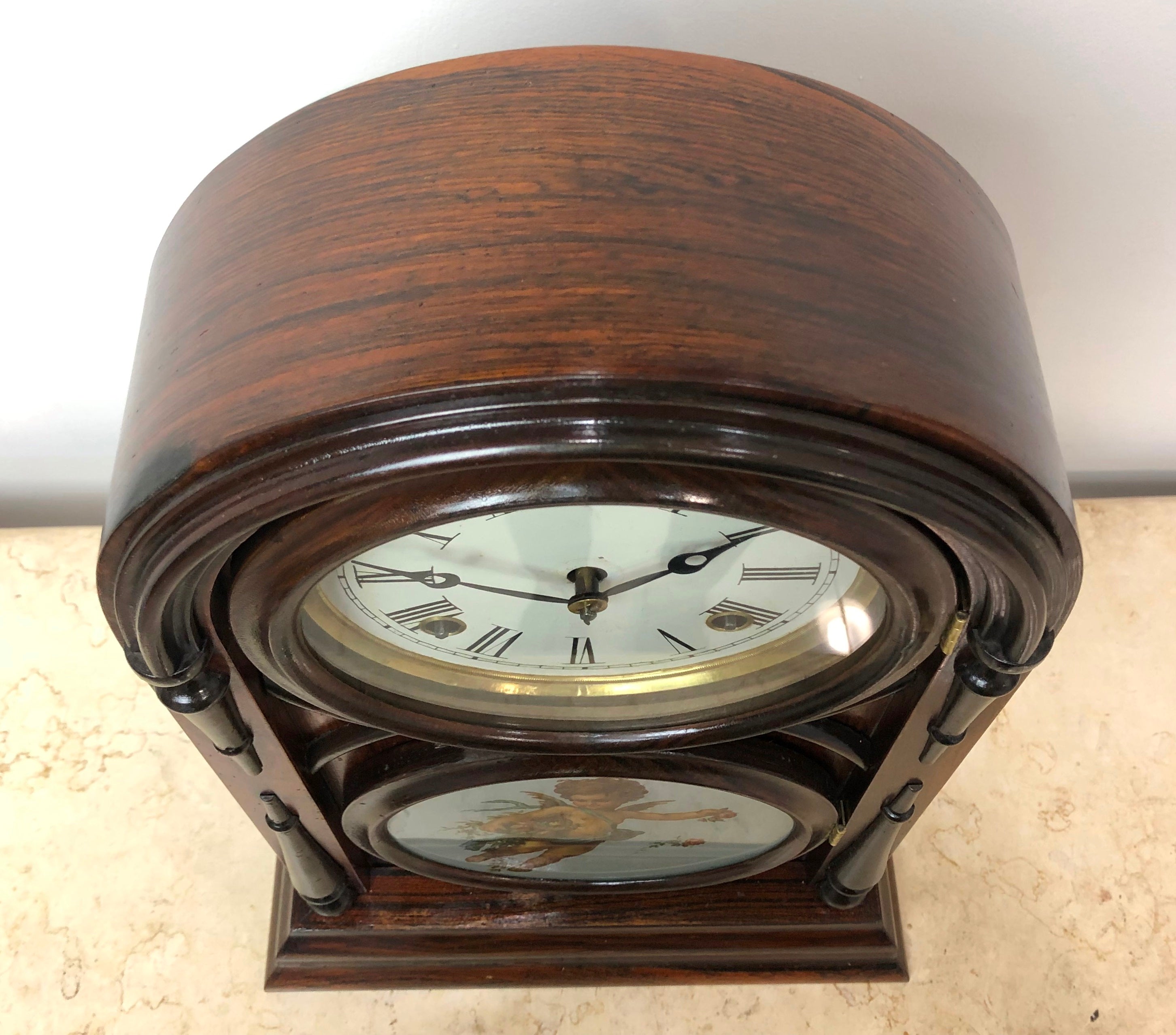 Antique Atkins Hammer on Coil Chime Cathedral Mantel Clock | eXibit collection