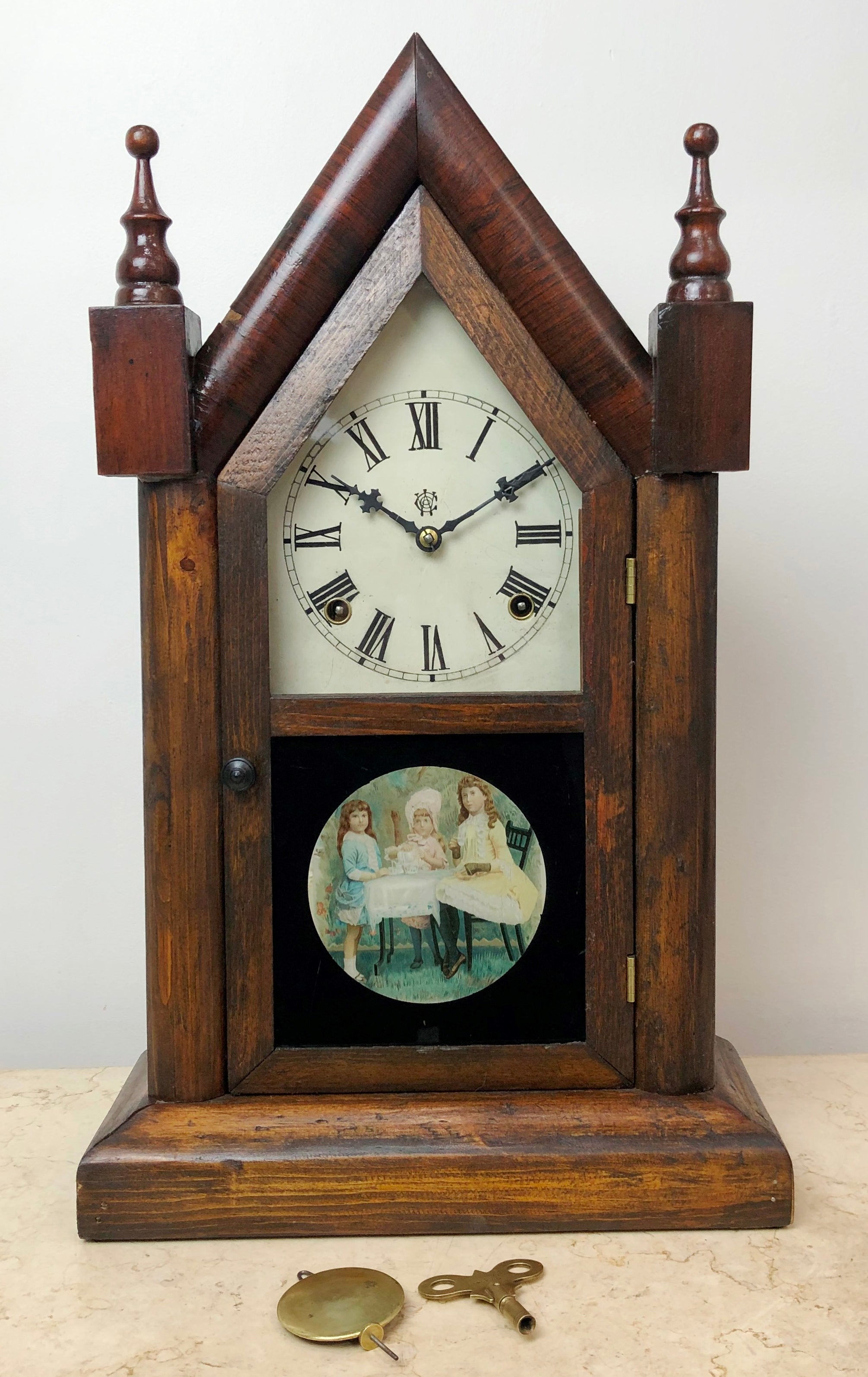 Antique Waterbury Cathedral Hammer on Coil Chime Mantel Clock | eXibit collection